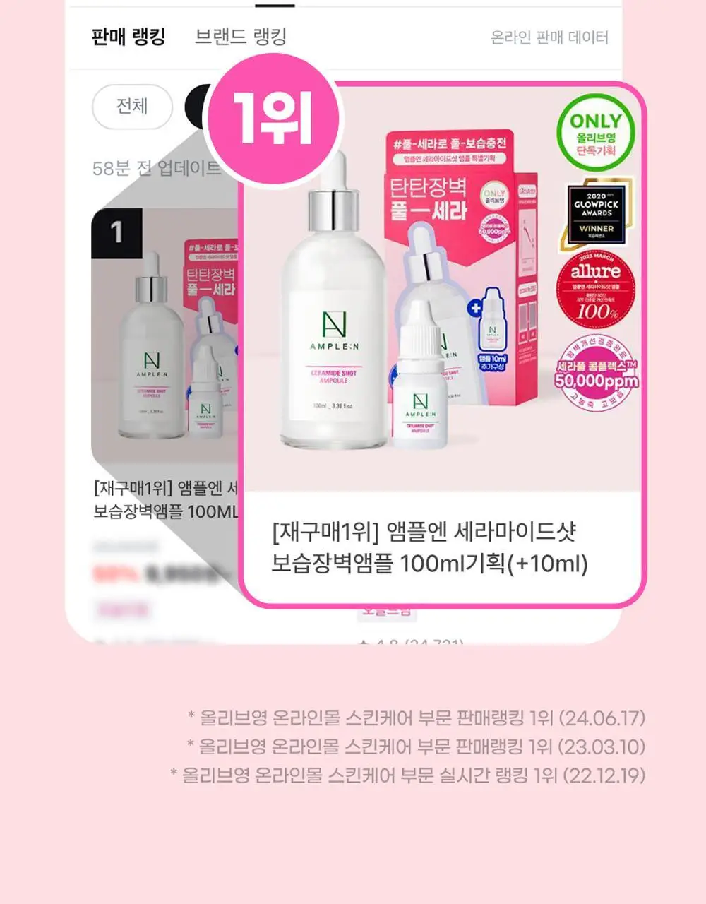 [재구매1위] 앰플엔 세라마이드샷 화잘먹 보습장벽앰플 100ml기획(+10ml) 상세페이지 4